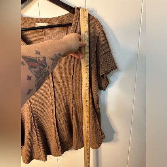 Altar’d State Women’s Brown Deconstructed Brown Shirt Size Large - Picture 6 of 10